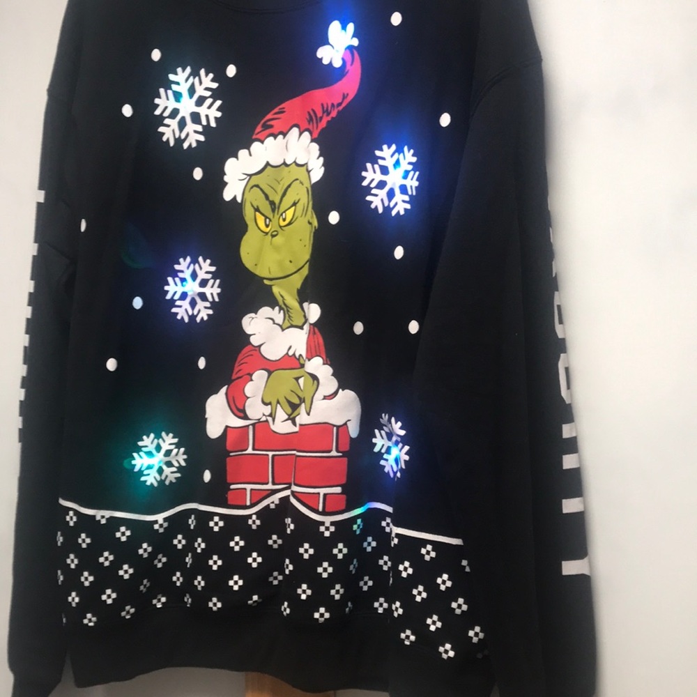 Ugly Christmas top-The Grinch.XL -15-17- working light